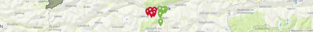 Kartenansicht für Apotheken-Notdienste in der Nähe von Axams (Innsbruck  (Land), Tirol)